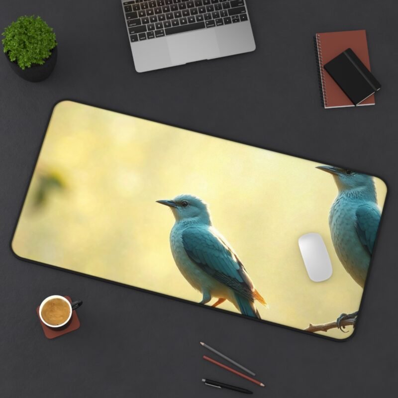 Nature Desk Mat with Majestic Birds and Leafy Design for a Calm and Elegant Workspace - Image 12