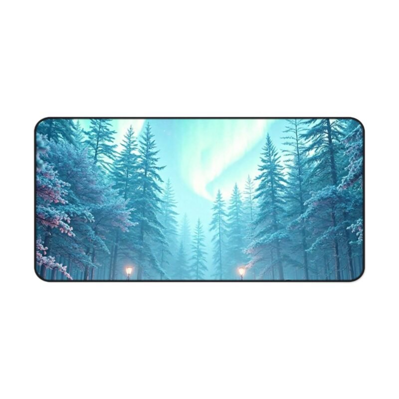 Northern Lights Desk Mat Frosted Forest Design for Dreamers and Nature Lovers - Image 9