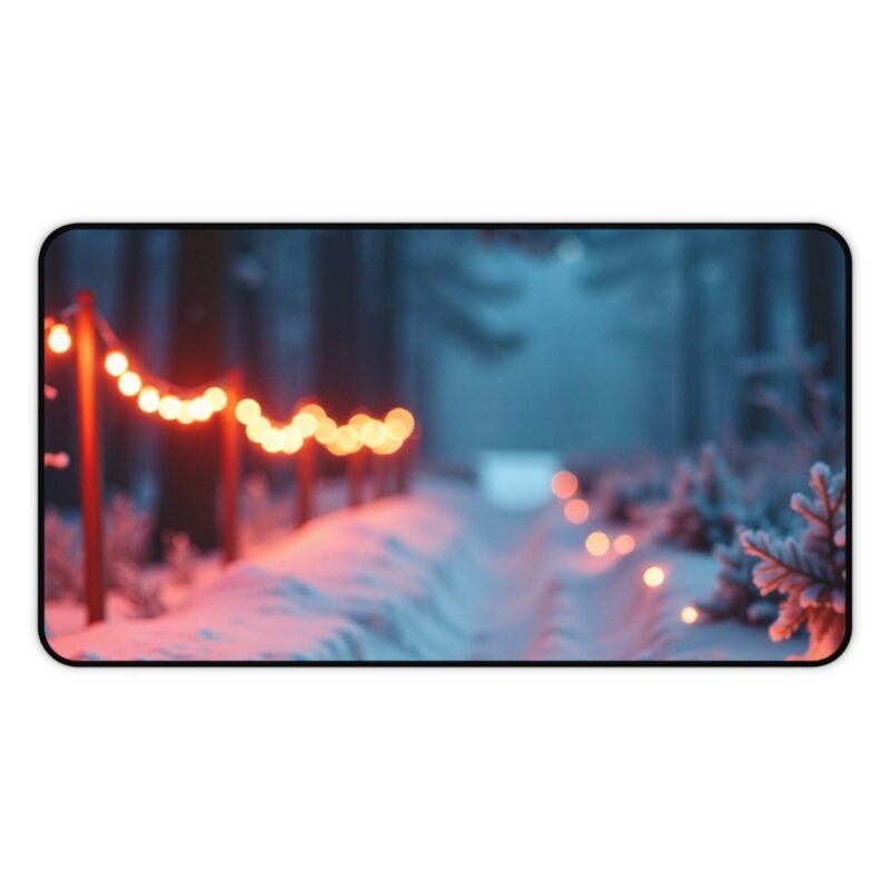 Winter Desk Mat with Snowy Forest Design for a Cozy and Serene Workspace - Image 5