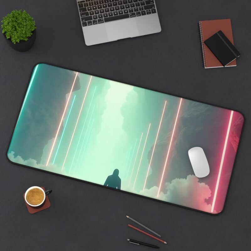 Futuristic Gaming Desk Mat with Neon Glow and Cosmic Design - Image 12