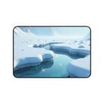 Winter Desk Mat with Serene Arctic Landscape for a Calming Workspace