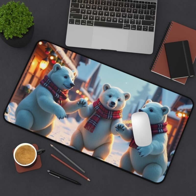 Winter Desk Mat with Cheerful Polar Bears for Cozy Workspaces - Image 8