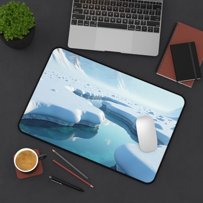 Winter Desk Mat with Serene Arctic Landscape for a Calming Workspace - Image 4