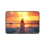 Sunset Desk Mat with Soothing Waves and Tranquil Horizon for Serene Workspaces