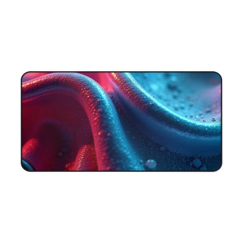 Abstract Desk Mat with Fluid Gradient Design in Blue and Red - Image 9