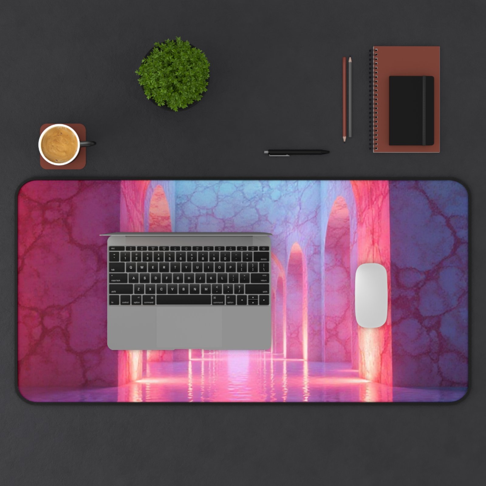 Calming Desk Mat with Dreamy Pink and Blue Hues for a Tranquil Workspace - Image 11