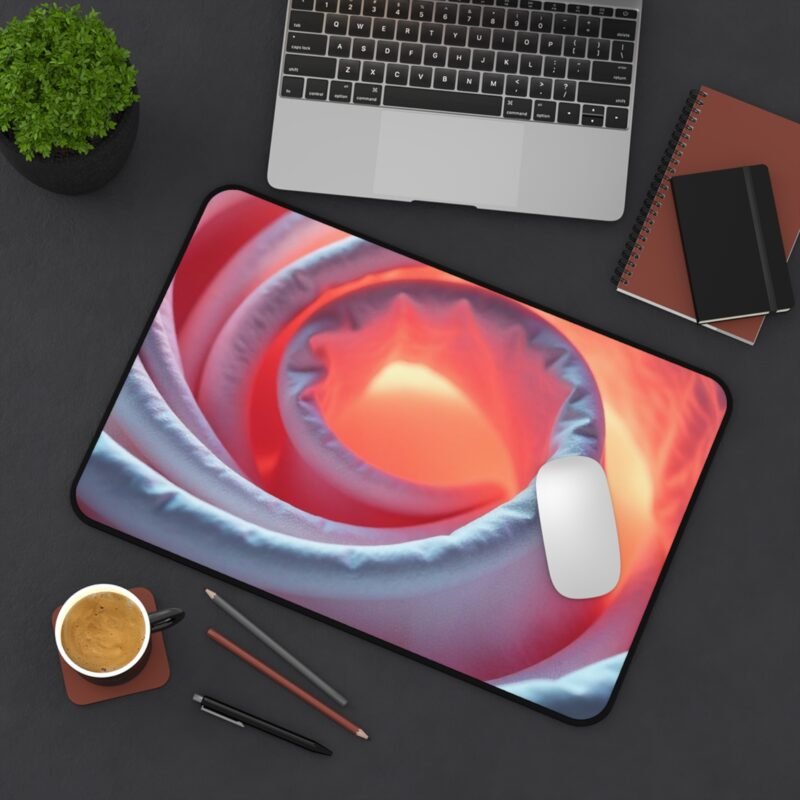 Fiery Rose Aesthetic Desk Mat Vibrant Floral Design for Creative Workspaces - Image 4