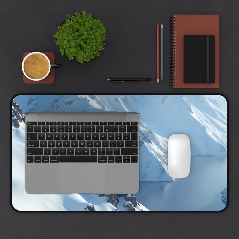 Nature-Inspired Desk Mat with Alpine Mountain and Hidden Lake Design - Image 7