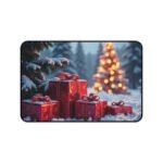Festive Christmas Desk Mat with Gift and Tree Design for Holiday Cheer