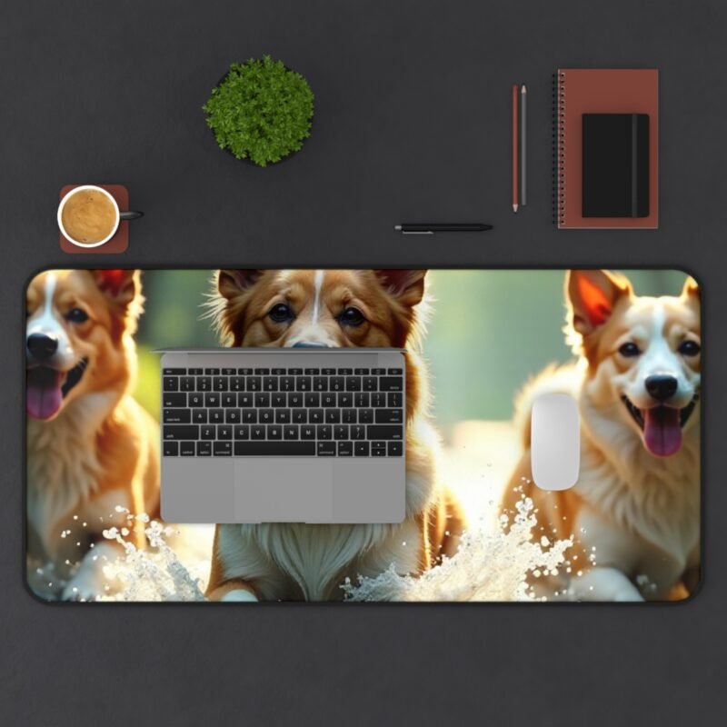 Corgi Desk Mat with Forest Stream Design for Vibrant and Playful Workspaces - Image 11