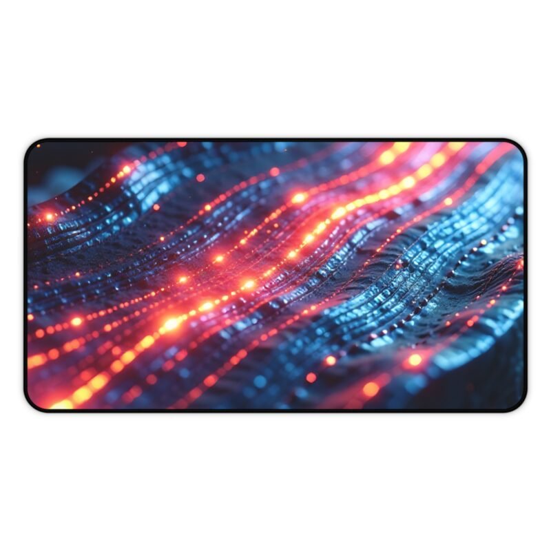 Cyberpunk Desk Mat with Neon Circuit Design for Tech Enthusiasts and Creators - Image 5