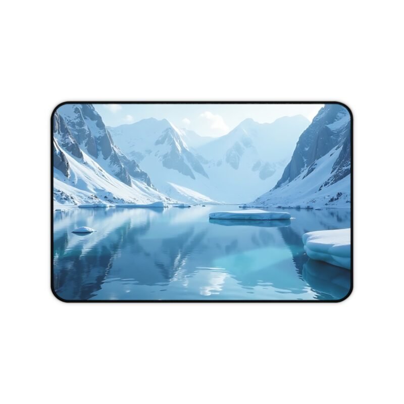 Nature Desk Accessories Snowy Mountain Mouse Pad with Serene Alpine Lake Design