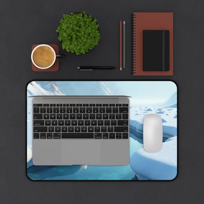 Winter Desk Mat with Serene Arctic Landscape for a Calming Workspace - Image 3