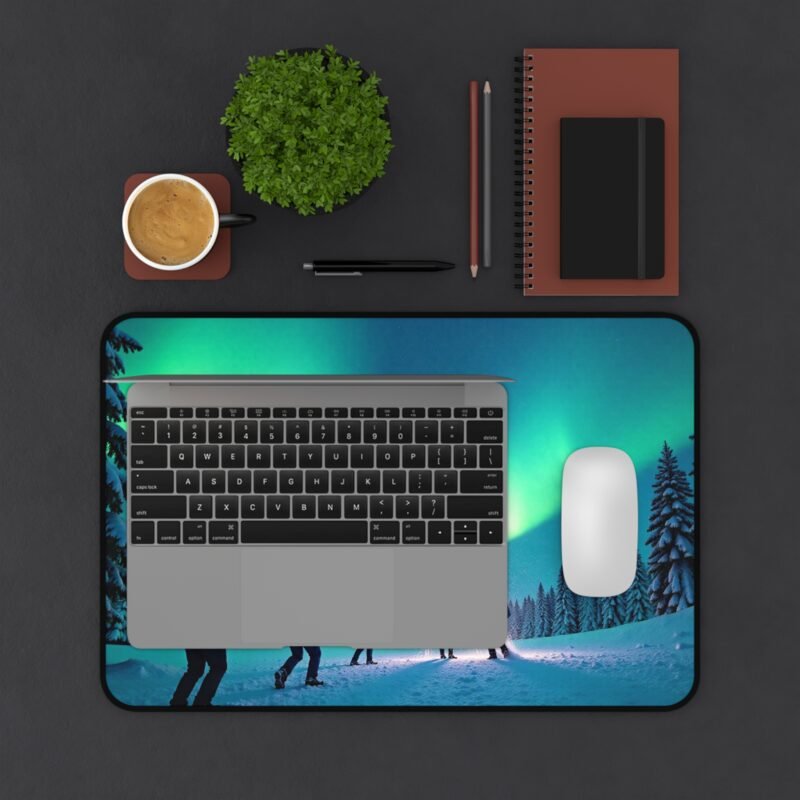 Northern Lights Desk Mat with Aurora Forest Design for Office Inspiration - Image 3