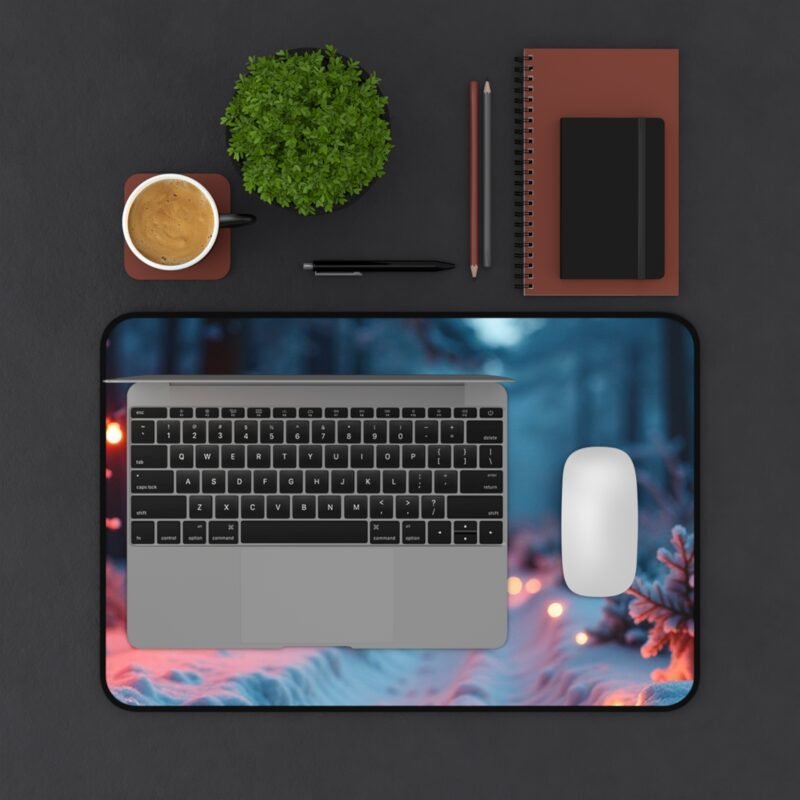 Winter Desk Mat with Snowy Forest Design for a Cozy and Serene Workspace - Image 3