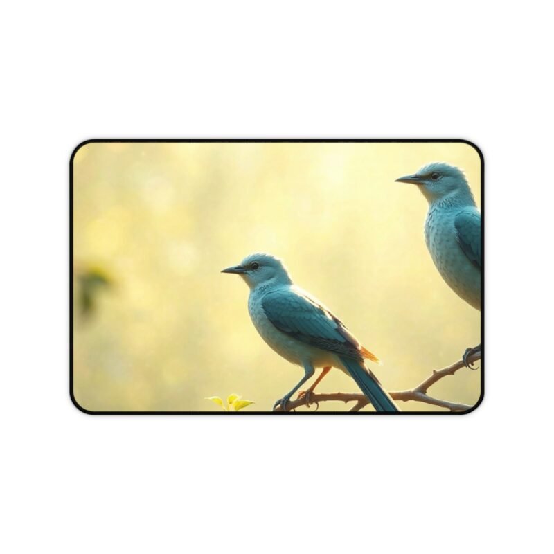 Nature Desk Mat with Majestic Birds and Leafy Design for a Calm and Elegant Workspace