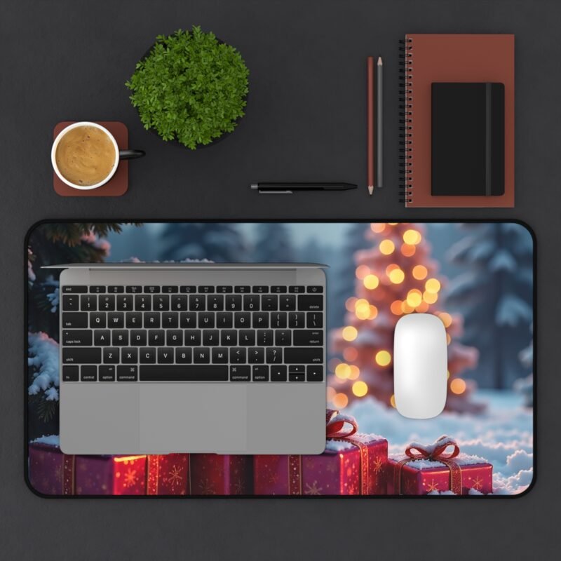 Festive Christmas Desk Mat with Gift and Tree Design for Holiday Cheer - Image 7