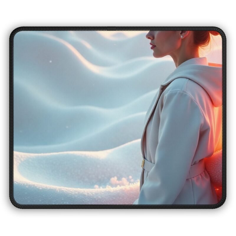 Premium Gaming Mouse Pad with Scenic Winter Wonderland Design