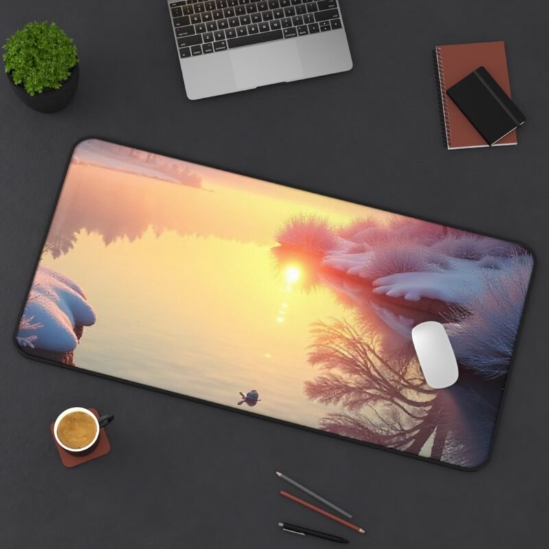 Winter Sunrise Nature-Themed Desk Mat for a Serene and Elegant Workspace - Image 12