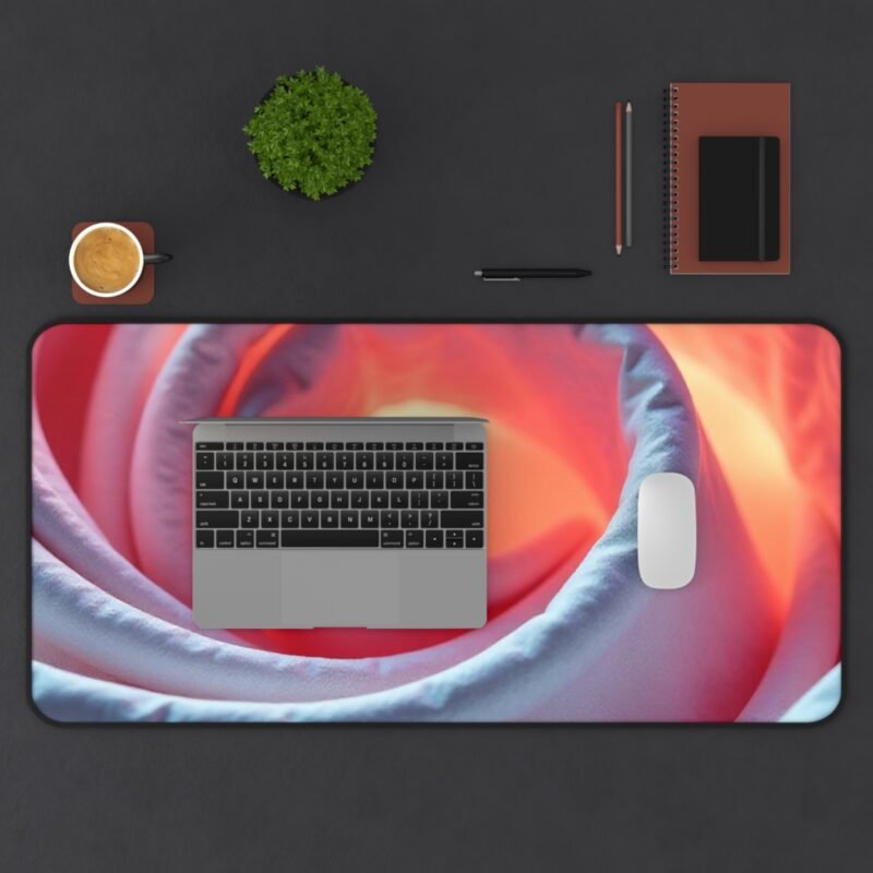 Fiery Rose Aesthetic Desk Mat Vibrant Floral Design for Creative Workspaces - Image 11