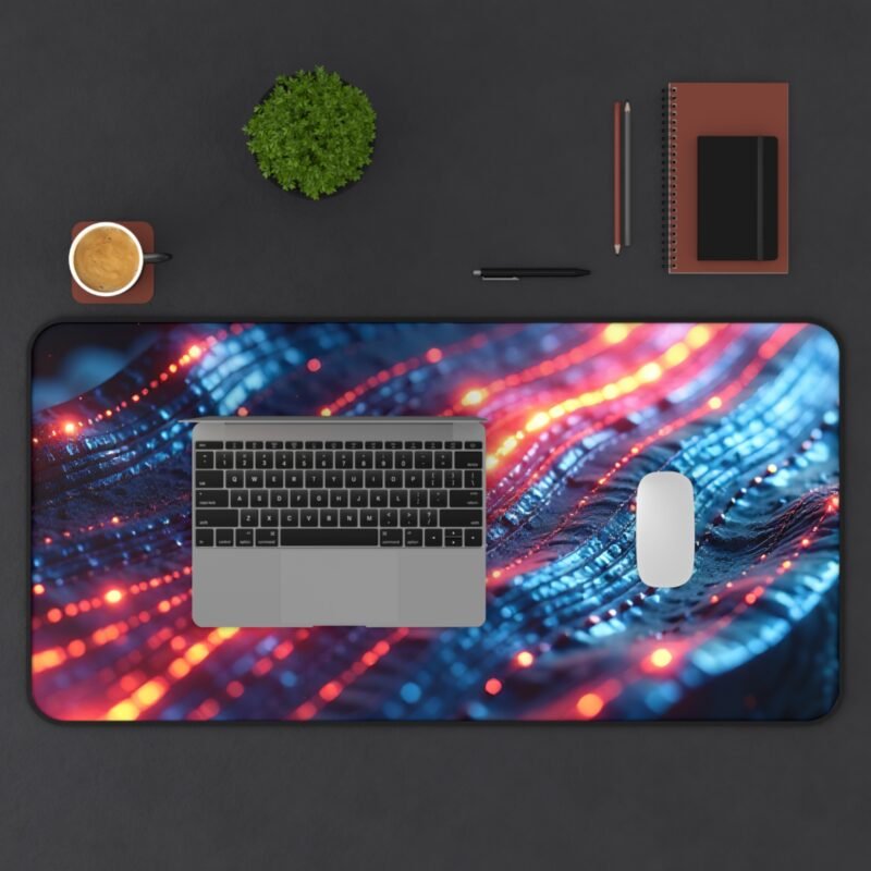 Cyberpunk Desk Mat with Neon Circuit Design for Tech Enthusiasts and Creators - Image 11