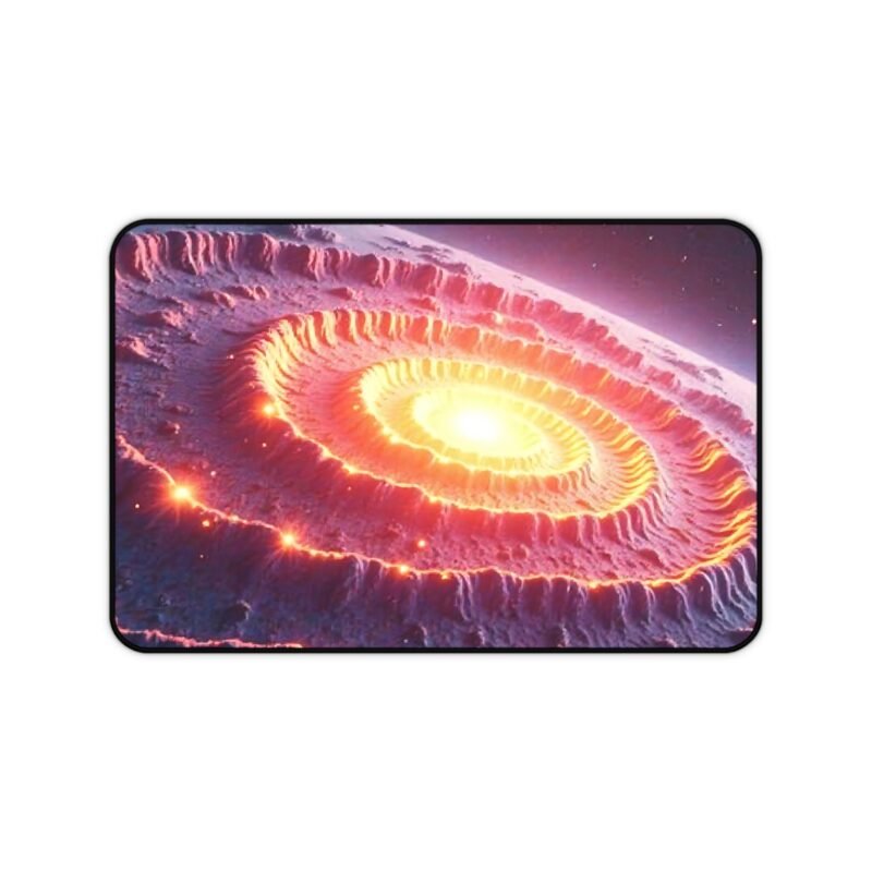 Fiery Galaxy Desk Mat for Sci-Fi Enthusiasts and Astronomers