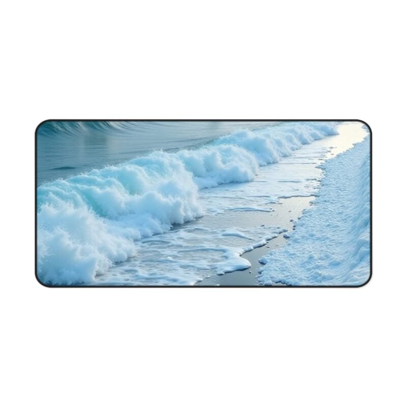 Winter Beach Desk Mat with Tranquil Snowy Coastline for a Calm Workspace - Image 9