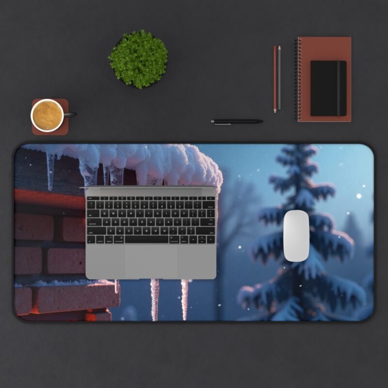 Winter Desk Mat with Cozy Cabin Design and Snowy Wonderland Aesthetic - Image 11
