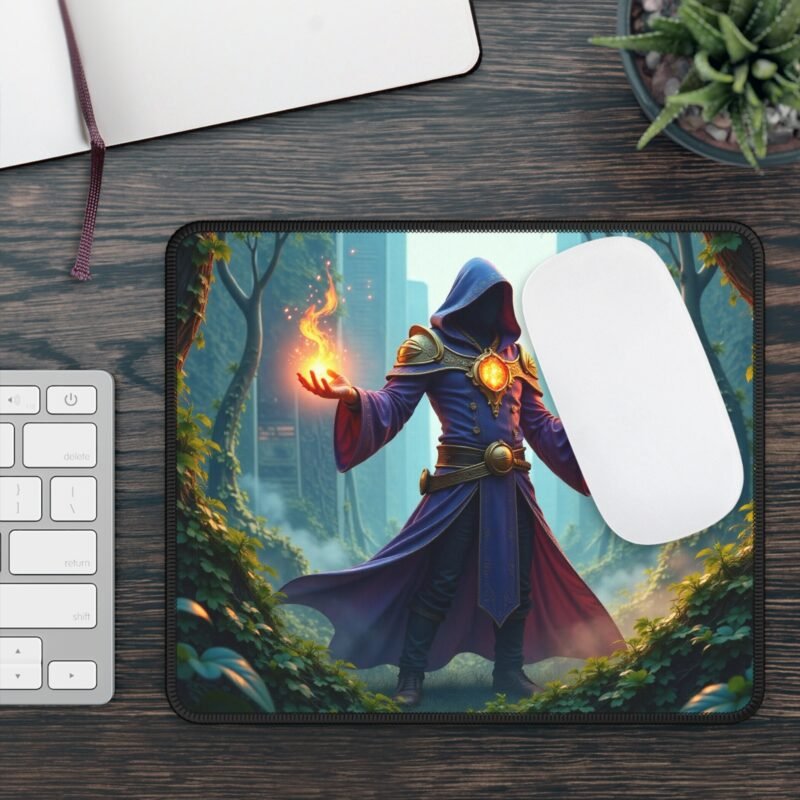 Fantasy Gaming Mouse Pad with Enchanted Forest Design and Arcane Mage Artwork - Image 3