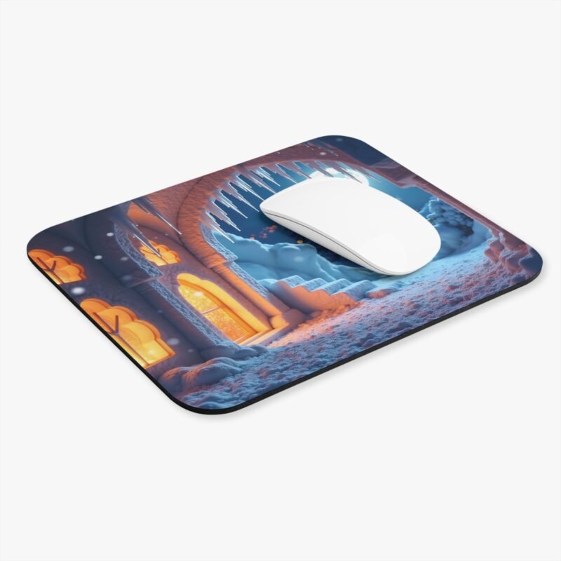 Winter Desk Mat with Serene Snowy Evening Landscape for Cozy Workspaces - Image 3