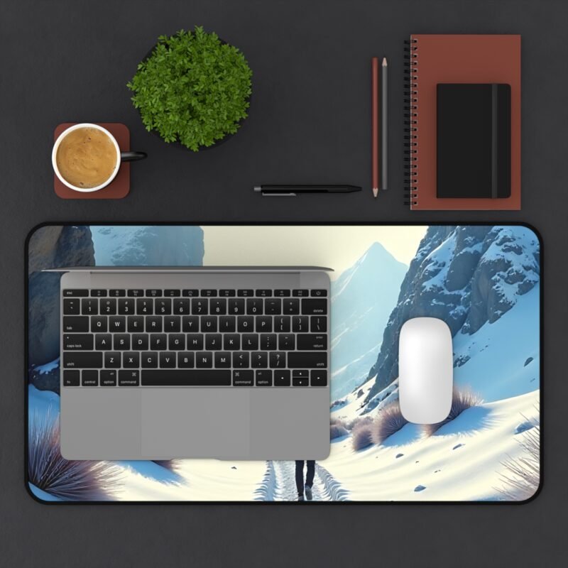 Winter Desk Mat with Tranquil Snowy Mountain Scene for a Calming Workspace - Image 7