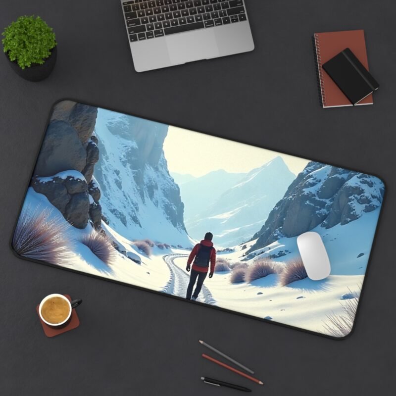 Winter Desk Mat with Tranquil Snowy Mountain Scene for a Calming Workspace - Image 12