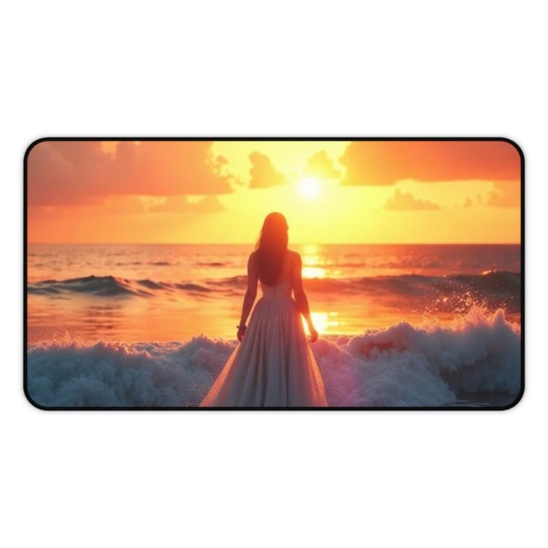 Sunset Desk Mat with Soothing Waves and Tranquil Horizon for Serene Workspaces - Image 5