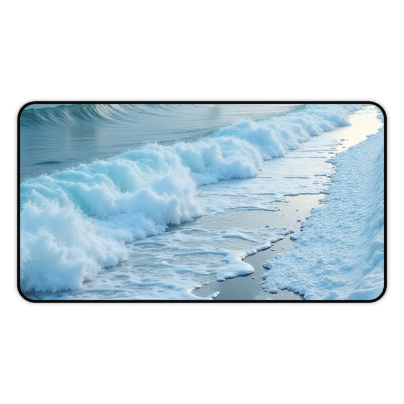 Winter Beach Desk Mat with Tranquil Snowy Coastline for a Calm Workspace - Image 5