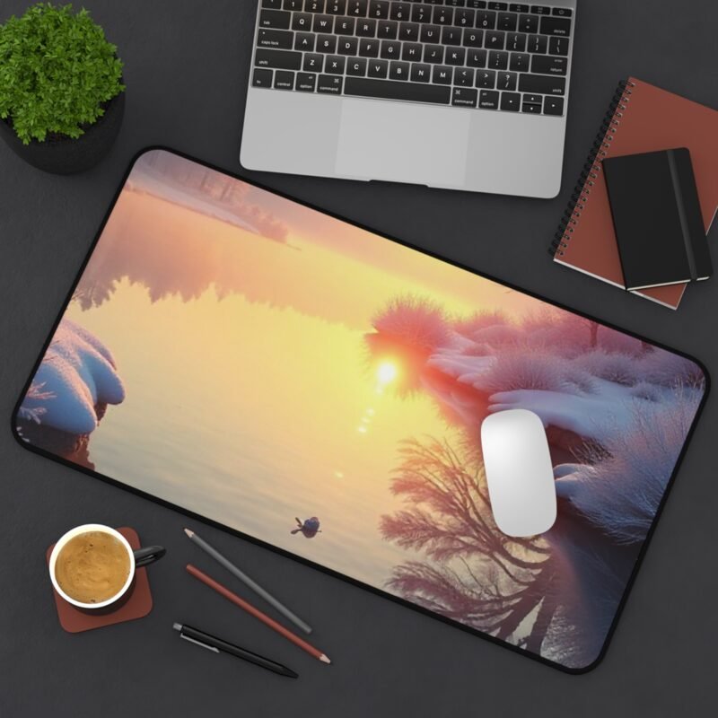Winter Sunrise Nature-Themed Desk Mat for a Serene and Elegant Workspace - Image 8