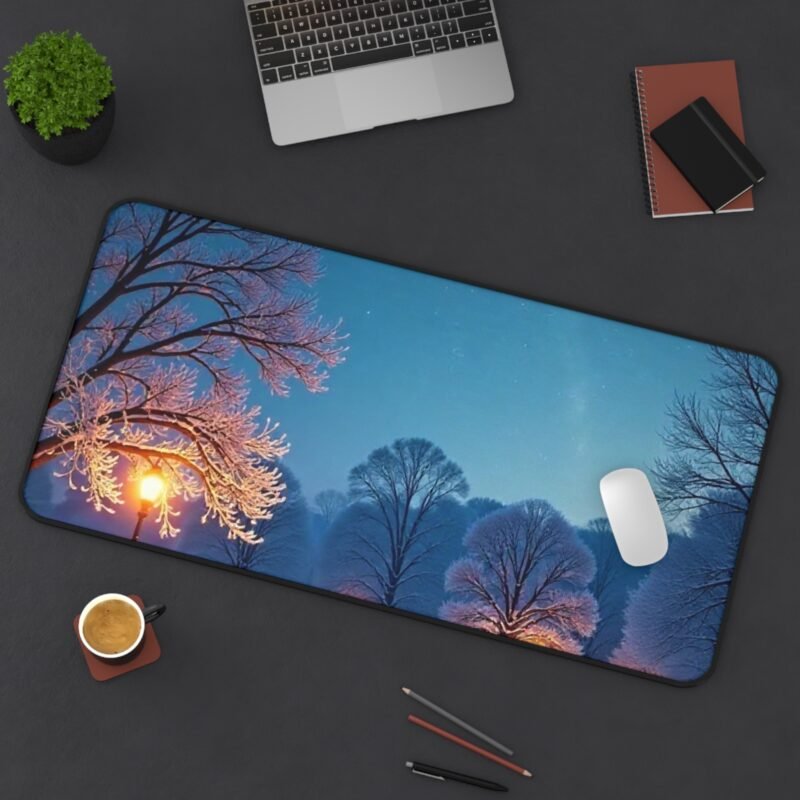 Winter Desk Mat with Snowy Night Scene for a Calm and Cozy Workspace - Image 12