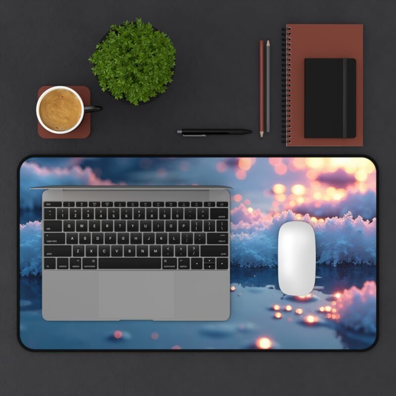 Winter Desk Mat with Snowflake Design for Calm and Elegant Workspaces - Image 7