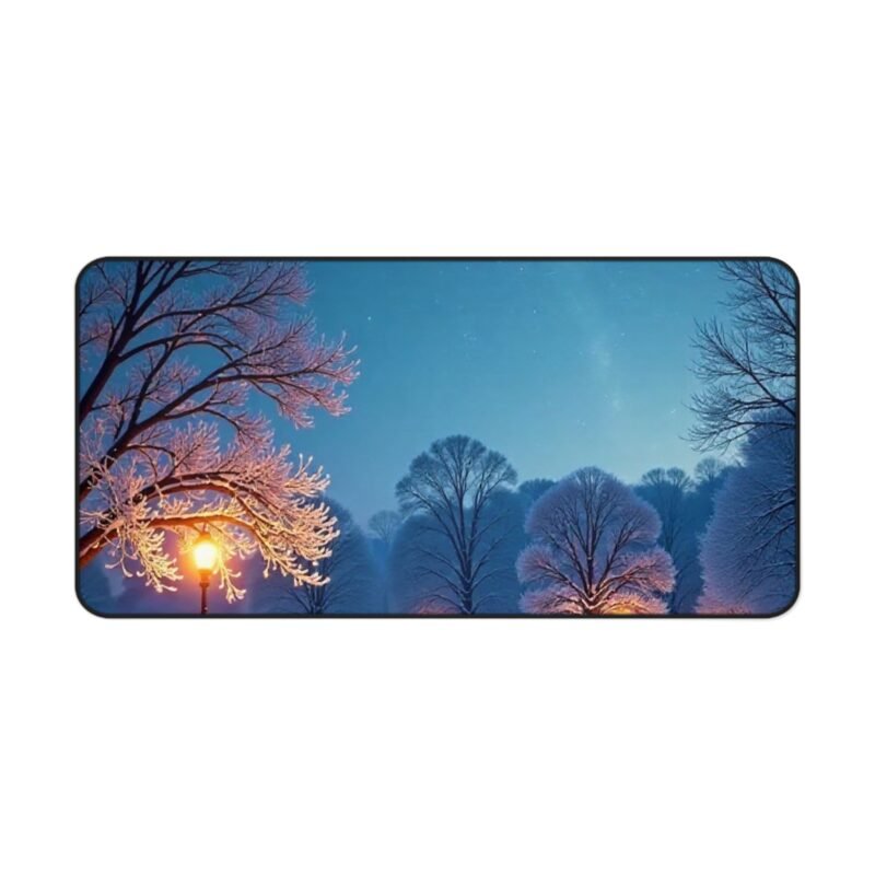 Winter Desk Mat with Snowy Night Scene for a Calm and Cozy Workspace - Image 9