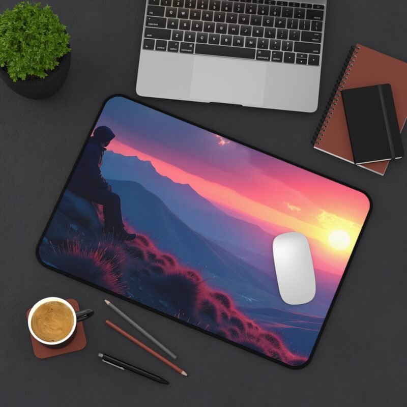 Mountain Desk Mat with Sunset Design for Adventurous Workspaces - Image 4
