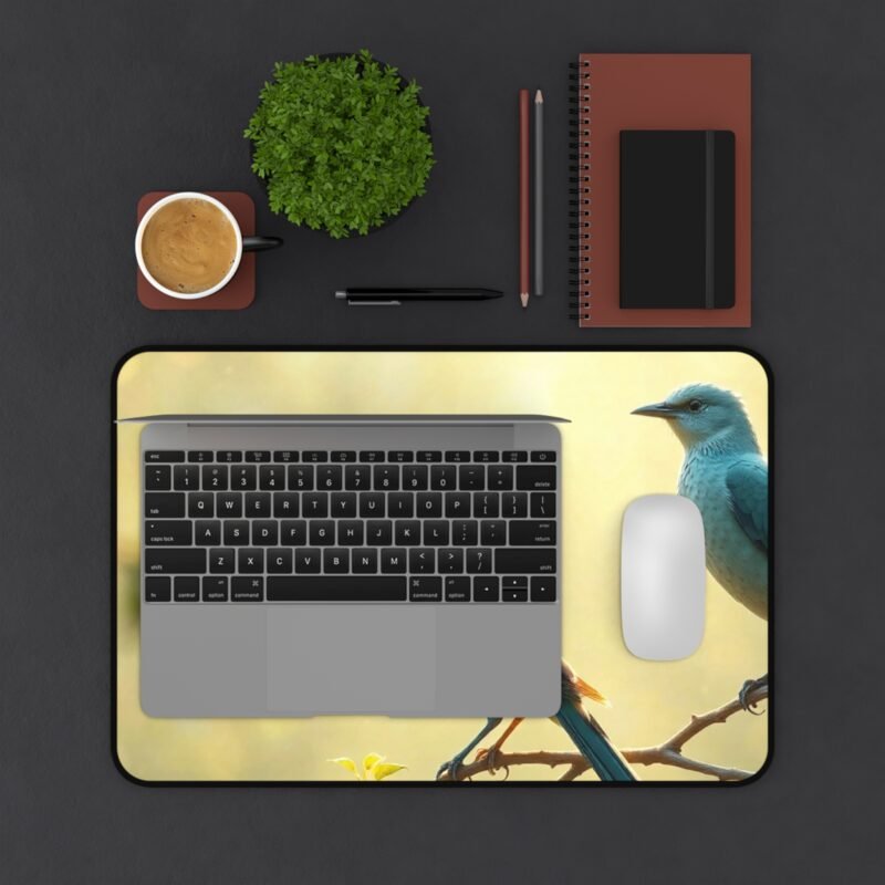 Nature Desk Mat with Majestic Birds and Leafy Design for a Calm and Elegant Workspace - Image 3