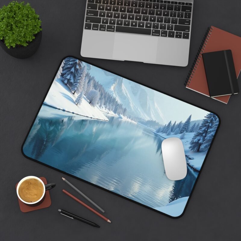 Winter Desk Mat with Serene Snowy Landscape for a Calm and Productive Workspace - Image 4