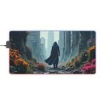 Post-Apocalyptic Gaming Mouse Pad with Vibrant Ruins and Nature-Inspired Design