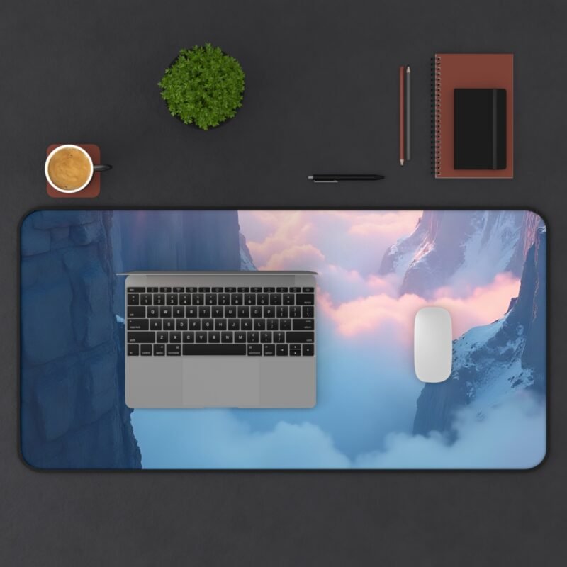 Winter Desk Mat with Serene Snow-Capped Cliffs and Sunrise Glow for Tranquil Workspaces - Image 11