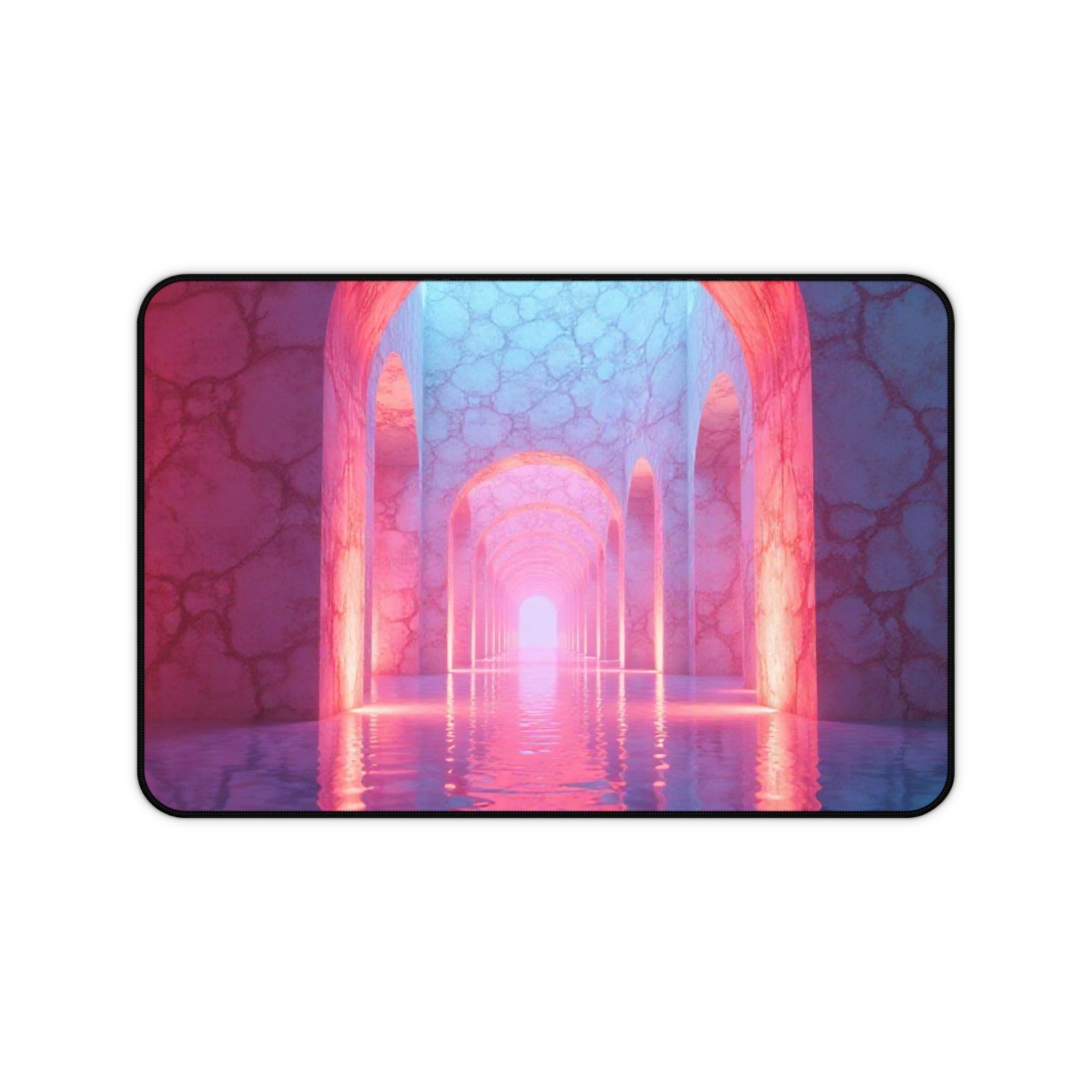 Calming Desk Mat with Dreamy Pink and Blue Hues for a Tranquil Workspace