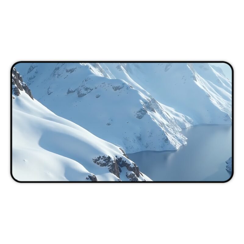 Nature-Inspired Desk Mat with Alpine Mountain and Hidden Lake Design - Image 5