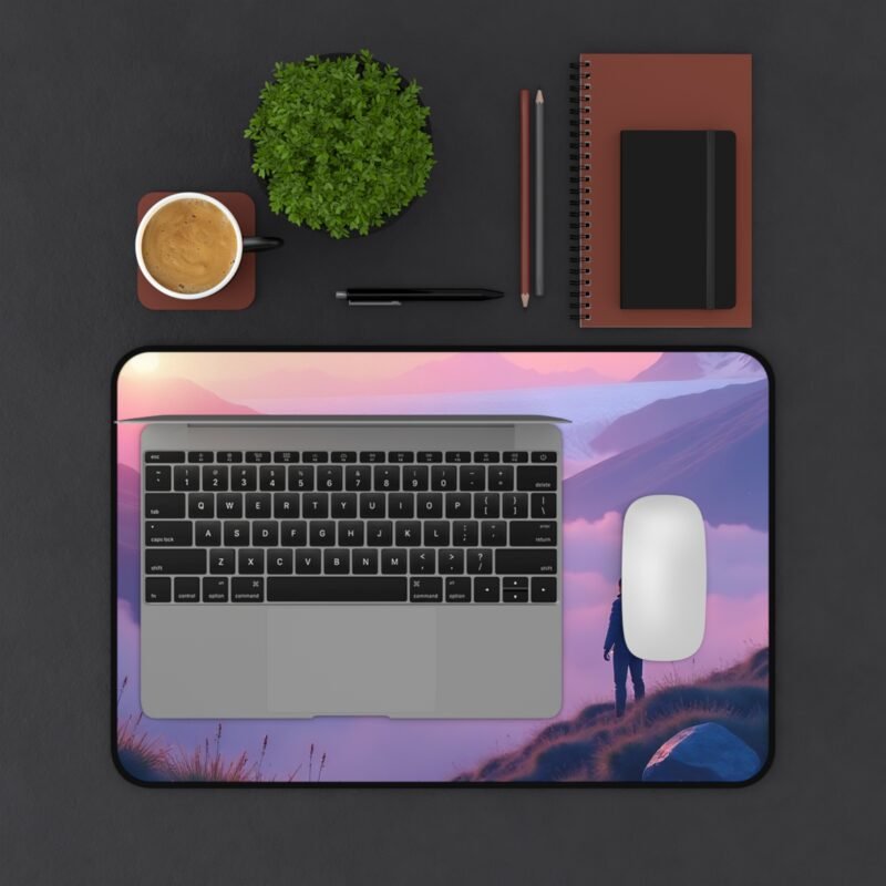 Mountain Desk Mat with Alpine Sunrise Design for Nature-Inspired Workspaces - Image 3