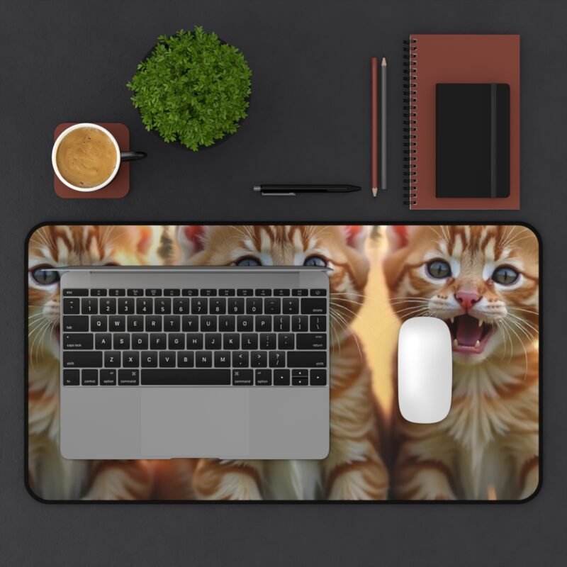 Cute Kitten Mouse Pad with Adorable Ginger Triplets in Sunlit Meadow - Image 7