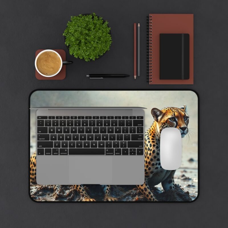 Majestic Leopard Wildlife Desk Mat for Nature-Inspired Workspace Decor - Image 3