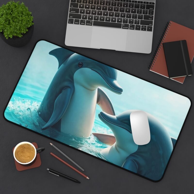 Dolphin Desk Mat – Ocean-Themed Mouse Pad for a Serene and Stylish Workspace - Image 8