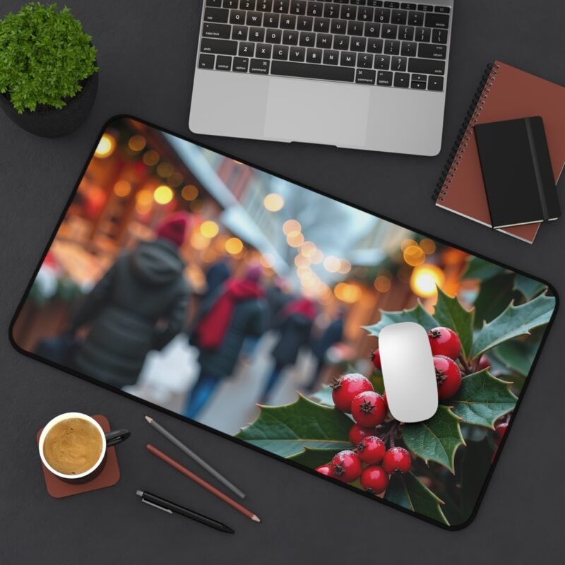 Festive Christmas Desk Mat with Holiday Market Design for a Cheerful Workspace - Image 8